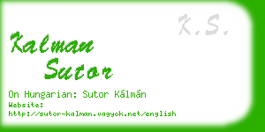 kalman sutor business card